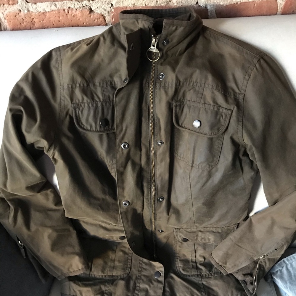 Women’s Barbour Waxed Jacket Coat Sz. 4 (Sm) Green